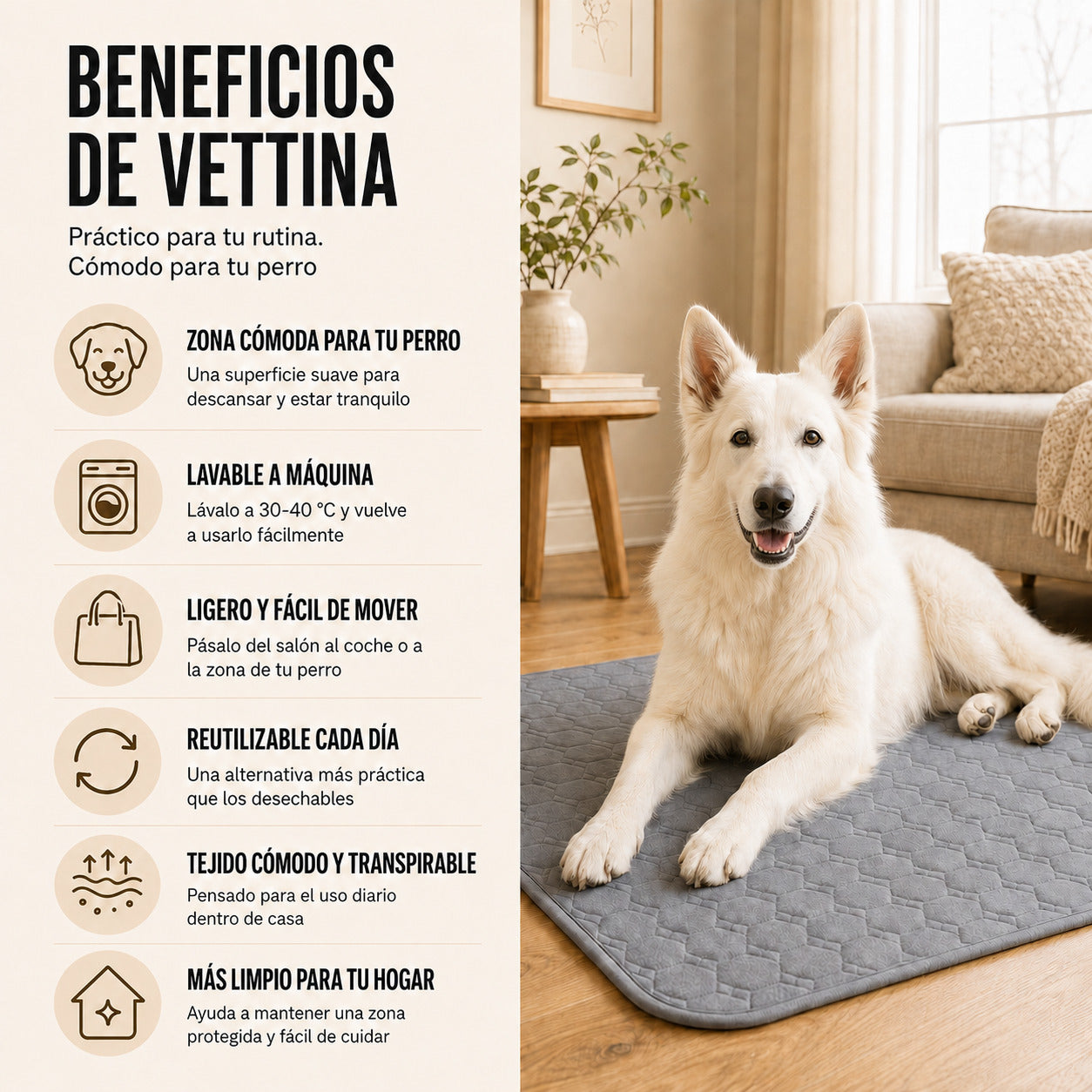 Empapador Lavable para Perros Vettina™